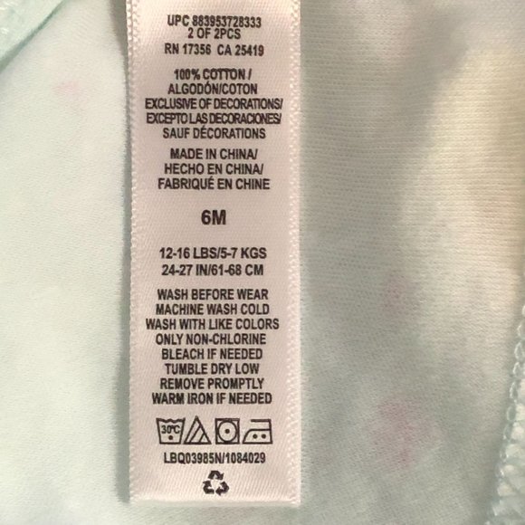 Little Me Floral Spray Hat Mint Print Size 6 Months - Picture 4 of 7